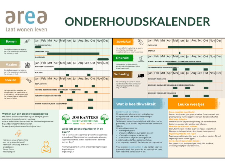 Planning tuinonderhoud